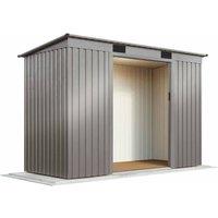 Garden Gear Pent Metal Shed 6.6 X 3.9Ft Grey Aluminium, Grey