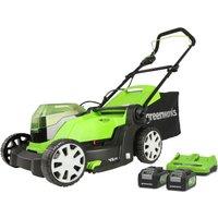 Greenworks 48V 41cm Cordless Lawnmower (2 x 4AH Battery & 2A Twin Charger)