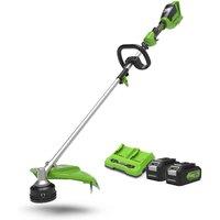 Greenworks 48v 40cm Cordless Brush Cutter & Line Trimmer, Green