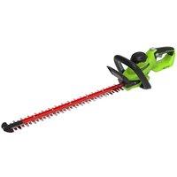 Greenworks 24V 61cm Cordless Brushless Hedge Trimmer (Tool only), Green