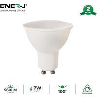 ENER-J 7W LED Dimmable Bulb Works With Leading Edge Dimmers 500 Lumens 6000K pack Of 10 , White
