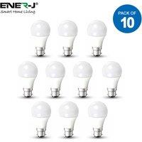 ENER-J LED Bulb- 20W GLS A80 LED Thermoplastic Lamp B22 3000K pack Of 10 Units , White