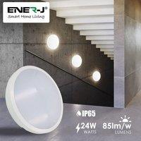 ENER-J 24W LED Bulkhead Standard Model IP65 4000K, White