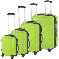 TecTake Lightweight Hard Shell Suitcase Set 4-piece - Green
