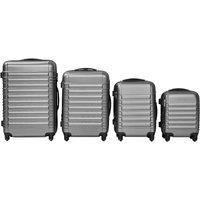TecTake Lightweight Hard Shell Suitcase Set 4-piece - Grey