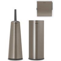 Brabantia Renew Toilet Accessory Set Of 3 - Platinum, Silver