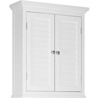 Teamson Home Wooden Double Door Bathroom Wall Cabinet - White, White