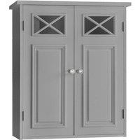 Teamson Home Dawson Double Door Bathroom Wall Cabinet - Grey, Grey