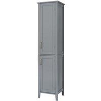Teamson Home Mercer Wooden Tall Linen Bathroom Storage Cabinet - Grey, Grey