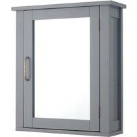 Teamson Home Wooden Mirrored Bathroom Wall Medicine Cabinet With Adjustable Shelf - Grey, Grey