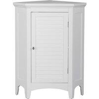 Teamson Home Wooden Bathroom Corner Standing Cabinet - White, White