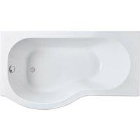 Nuie 1500mm Left Hand P Shaped Bath - White, White