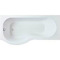 Nuie 1600mm Left Hand P Shaped Bath - White, White