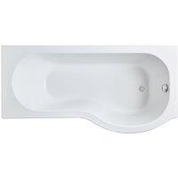 Nuie 1600mm Right Hand P Shaped Bath - White, White
