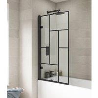 Nuie Abstract 8mm Bath Screen - Matt Black