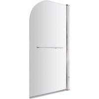 Nuie Pacific Round Bath Screen With Rail - Polished Chrome