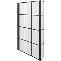 Nuie Pacific Square Framed Bath Screen With Fixed Return - Matt Black