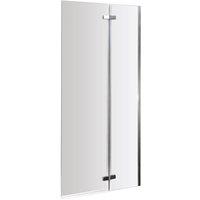 Nuie Ella Square Hinged Bath Screen - Satin Chrome