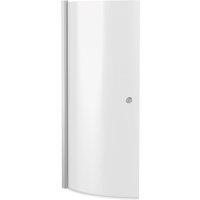 Nuie Pacific Curved P Shaped Bath Screen With Knob - Polished Chrome