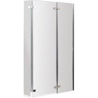 Nuie Ella L Shaped Hinged Bath Screen - Satin Chrome