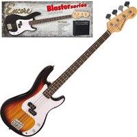 Encore E40 Blaster Bass Guitar Pack - Sunburst, Multi