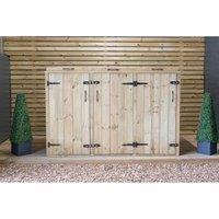 The Garden Village Triple Wheelie Bin Store (360l), Brown
