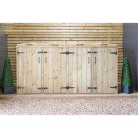 The Garden Village Quad Wheelie Bin Store (240l), Brown