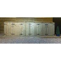 The Garden Village Sextet Wheelie Bin Store (240l), Brown
