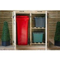 The Garden Village 1 Wheelie Bin / 2 Recycle Box Store, Brown