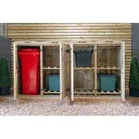 The Garden Village 1 Wheelie Bin / 6 Recycle Box Store, Brown