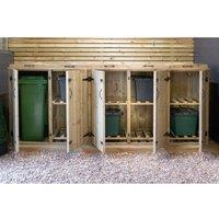 The Garden Village 1 Wheelie Bin / 8 Recycle Box Store, Brown