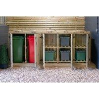 The Garden Village 2 Wheelie Bin / 6 Recycle Box Store, Brown