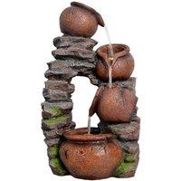 Tranquility Copper Dale Falls Traditional Solar Water Feature, Multi