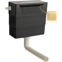 Hudson Reed Universal Access Cistern & Square Brushed Brass Flush Plate