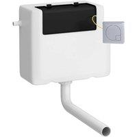 Hudson Reed Universal Access Cistern & Square Chrome Flush Plate - White