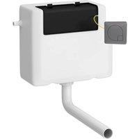 Hudson Reed Concealed Cistern & Square Gun Metal Flush Plate - White
