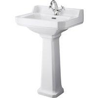 Hudson Reed Richmond Basin and Comfort Height Full Pedestal 560mm 1 Tap Hole