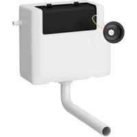 Hudson Reed Universal Access Cistern & Traditional Matt Black Flush Plate - White