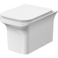 Nuie Ava Square Back To Wall Pan & Soft Close Seat - White, White