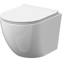 Nuie Freya Wall Hung Rounded Pan & Soft Close Seat - White, White