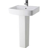 Nuie Bliss 520mm Basin & Pedestal - White, White