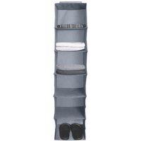 afb Home Grey Fabric 6 Shelf Wardrobe Organiser, Grey