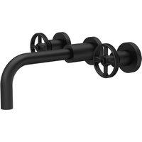Hudson Reed Revolution Wall Mounted Basin Mixer - Matt Black