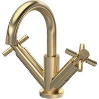 Hudson Reed Tec Crosshead Mono Basin Mixer - Brushed Brass