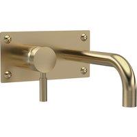 Hudson Reed Tec Single Lever Wall Mounted Basin Bath Filler - Brushed Brass