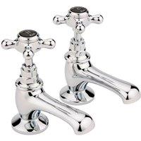 Hudson Reed Black Topaz With Crosshead Basin Taps - Chrome Black
