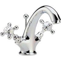 Hudson Reed White Topaz With Crosshead Mono Basin Mixer - Chrome White