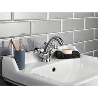 Hudson Reed Black Topaz With Crosshead Mono Basin Mixer - Chrome Black