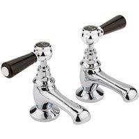 Hudson Reed Black Topaz With Lever Basin Taps - Chrome Black