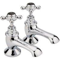 Hudson Reed Black Topaz With Crosshead Bath Taps - Chrome Black